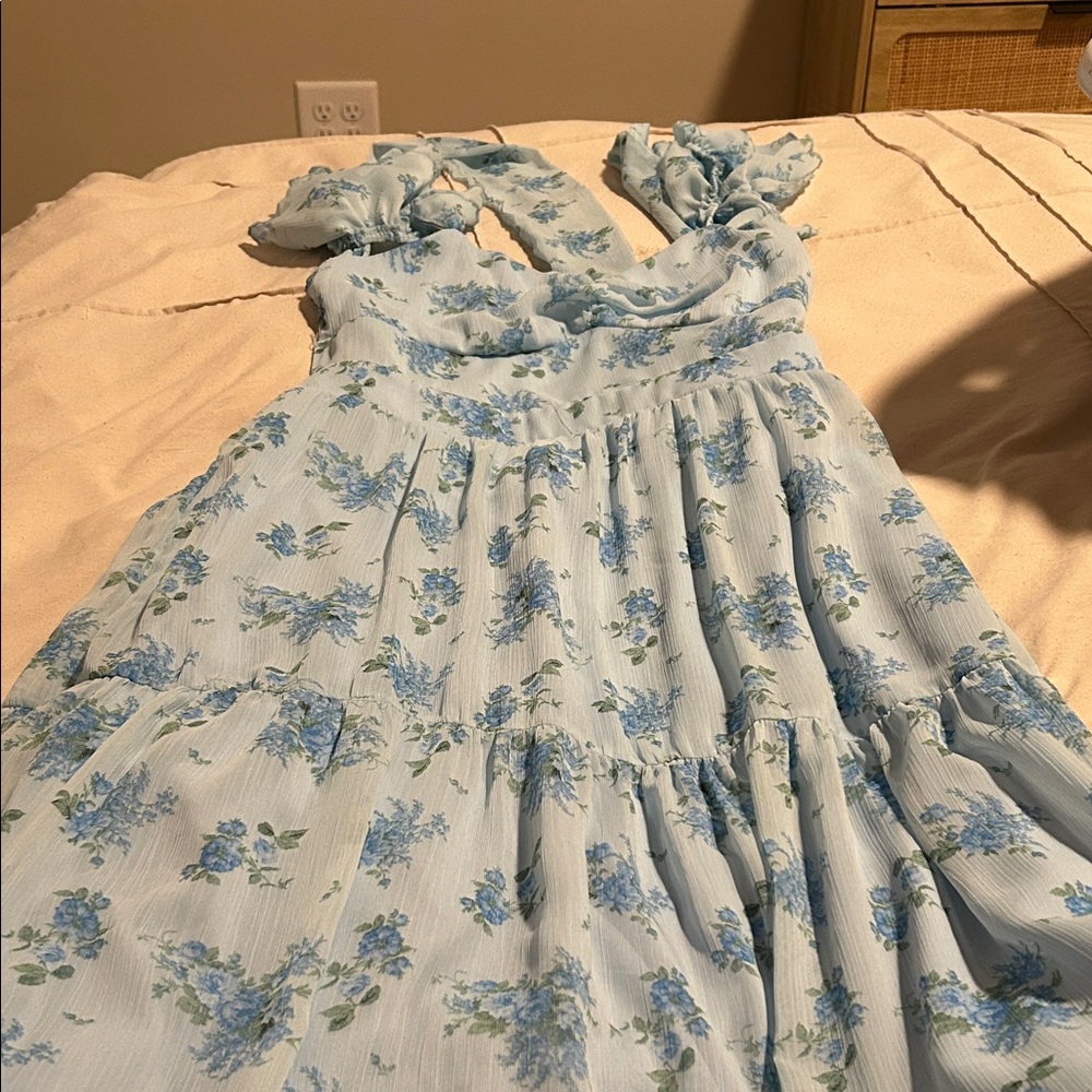 Altar'd State Light Blue Floral Maxi Dress